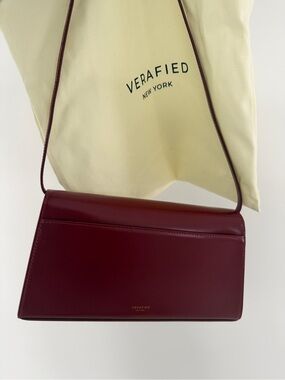 VeraFied New York Burgundy Leather Shoulder Bag